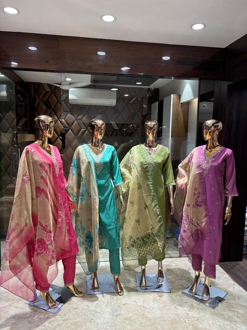 AANCHI ALISHA ROMAN SHIMMER READYMADE ELEGANCE SALWAR KAMEEZ