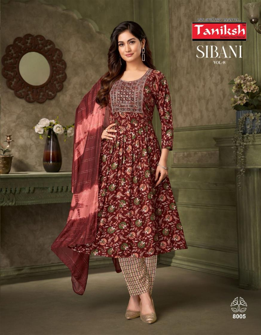 SIBANI VOL 8 BY TANIKSH RAYON FULL STITCH ELEGANT STYLE SUIT FOR LADIES