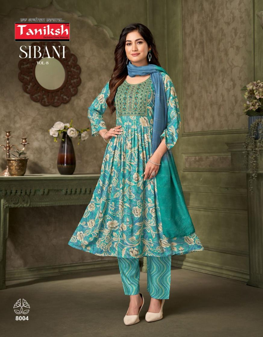 SIBANI VOL 8 BY TANIKSH RAYON FULL STITCH ELEGANT STYLE SUIT FOR LADIES