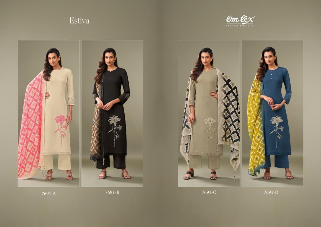 OMTEX ESTIVA LAWN COTTON COLOUR ADDITION SUIT FOR LADIES