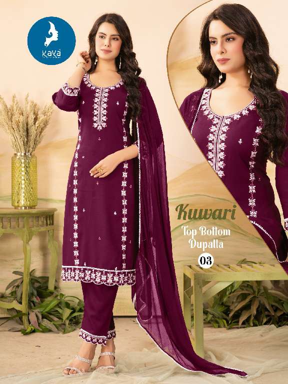 KAYA PRESENT KUWARI WHOLESALE PURE RAYON READYMADE STRAIGHT SUITS
