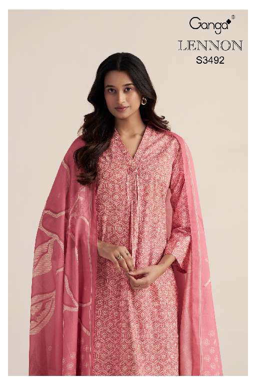 GANGA LENNON S3492 WHOLESALE PREMIUM COTTON PRINTED BEAUTIFUL SUMMER SUITS