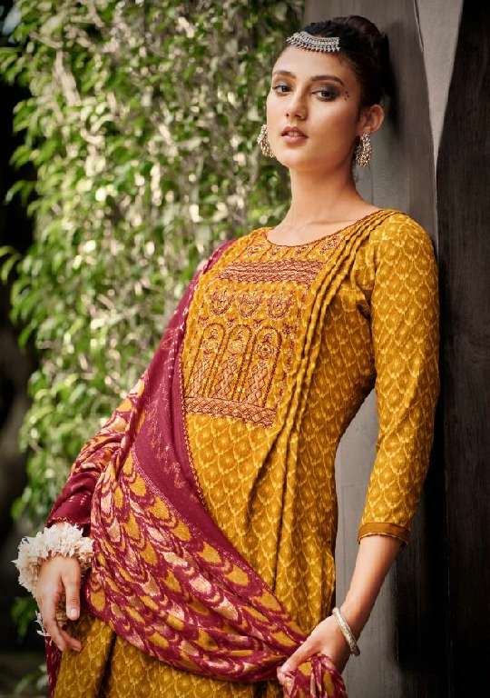 ZULFAT DESIGNER AMANDA WHOLESALE PURE WOOL PASHMINA WITH EMBROIDERY WORK SUITS