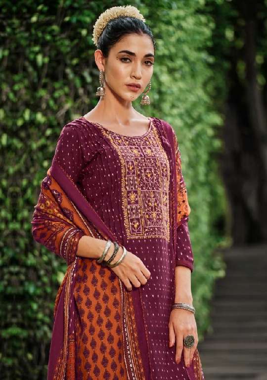 ZULFAT DESIGNER AMANDA WHOLESALE PURE WOOL PASHMINA WITH EMBROIDERY WORK SUITS
