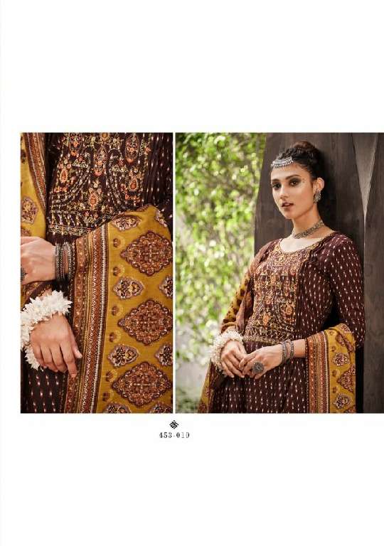 ZULFAT DESIGNER AMANDA WHOLESALE PURE WOOL PASHMINA WITH EMBROIDERY WORK SUITS