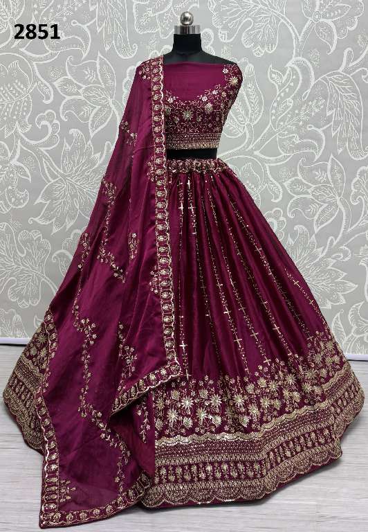 ANJANI ART D.NO 2851 WHOLESALE WEDDING LEHENGAS CHOLI