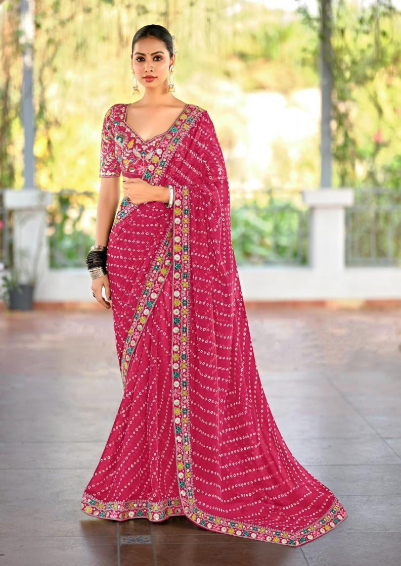 LISHA BY STAVAN GEORGETTE COLOUR ADDITION SAREE ONLINE