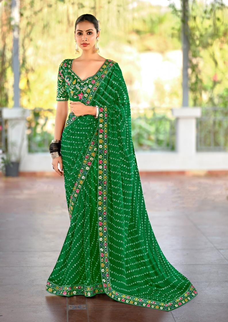 LISHA BY STAVAN GEORGETTE COLOUR ADDITION SAREE ONLINE