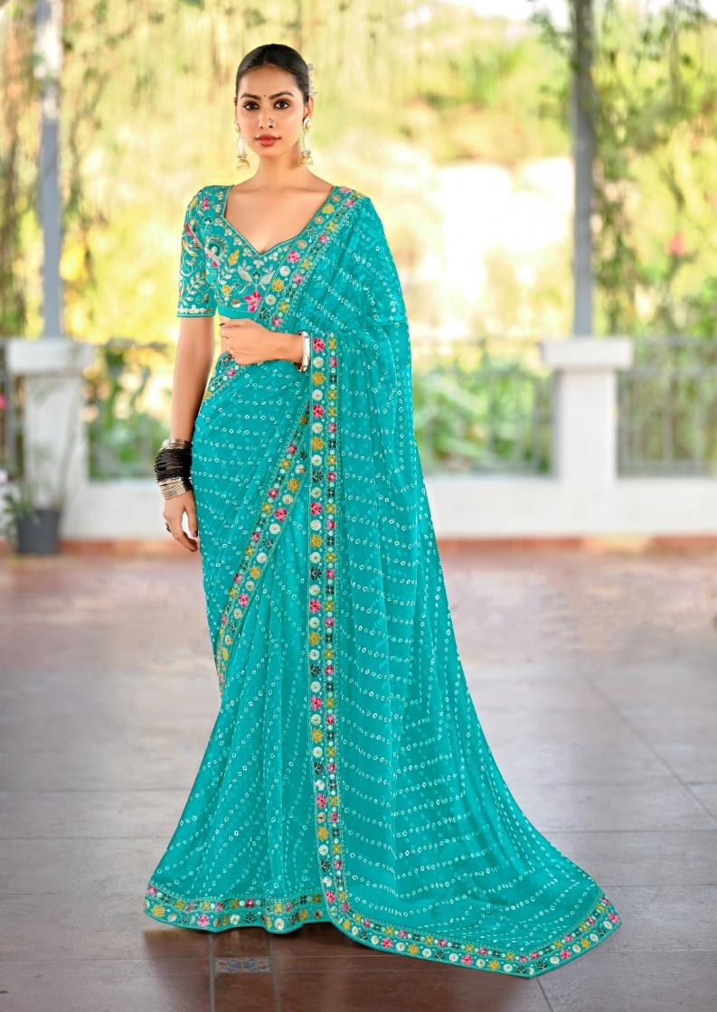 LISHA BY STAVAN GEORGETTE COLOUR ADDITION SAREE ONLINE