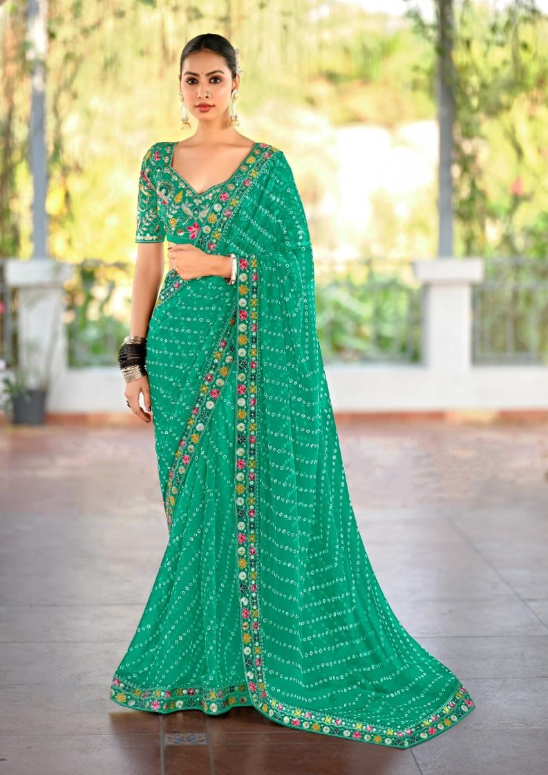 LISHA BY STAVAN GEORGETTE COLOUR ADDITION SAREE ONLINE