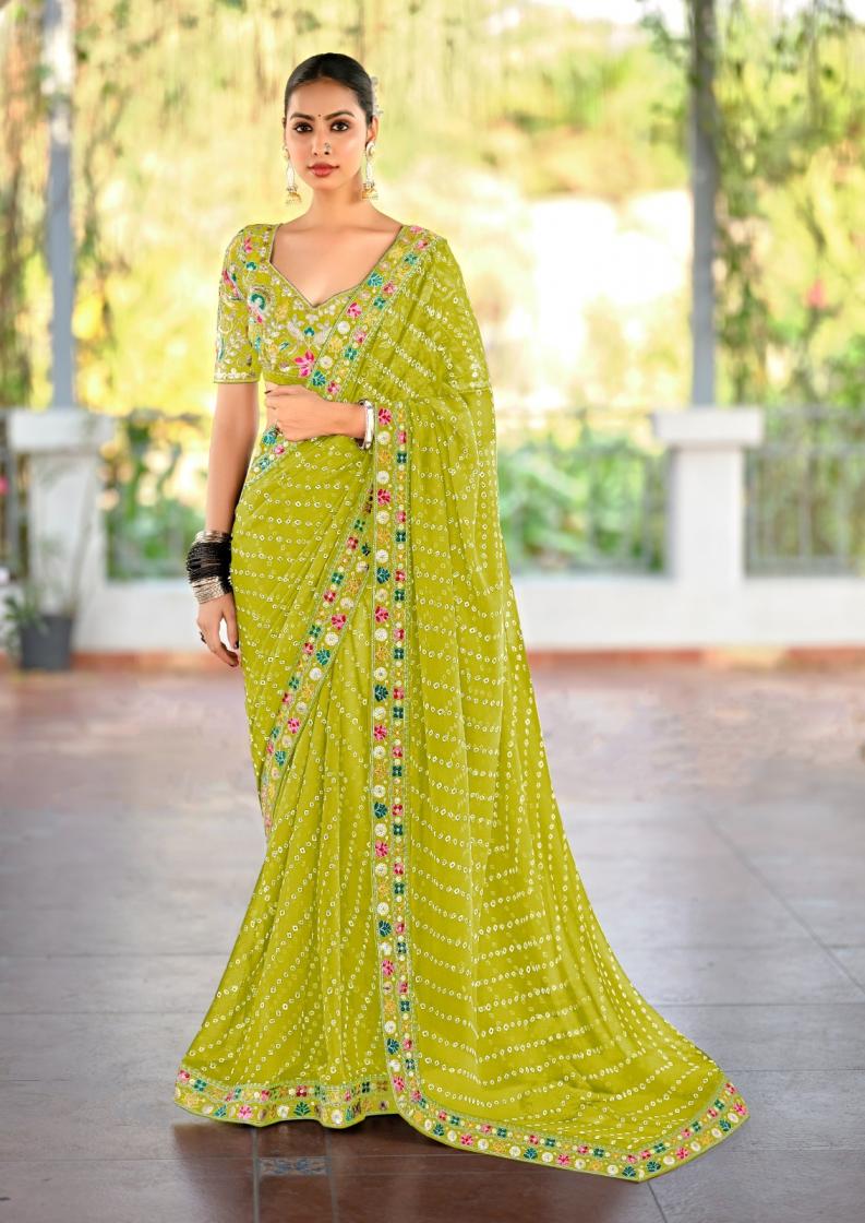 LISHA BY STAVAN GEORGETTE COLOUR ADDITION SAREE ONLINE