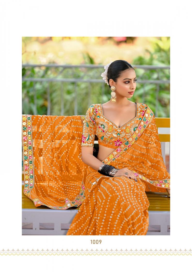 LISHA BY STAVAN GEORGETTE COLOUR ADDITION SAREE ONLINE