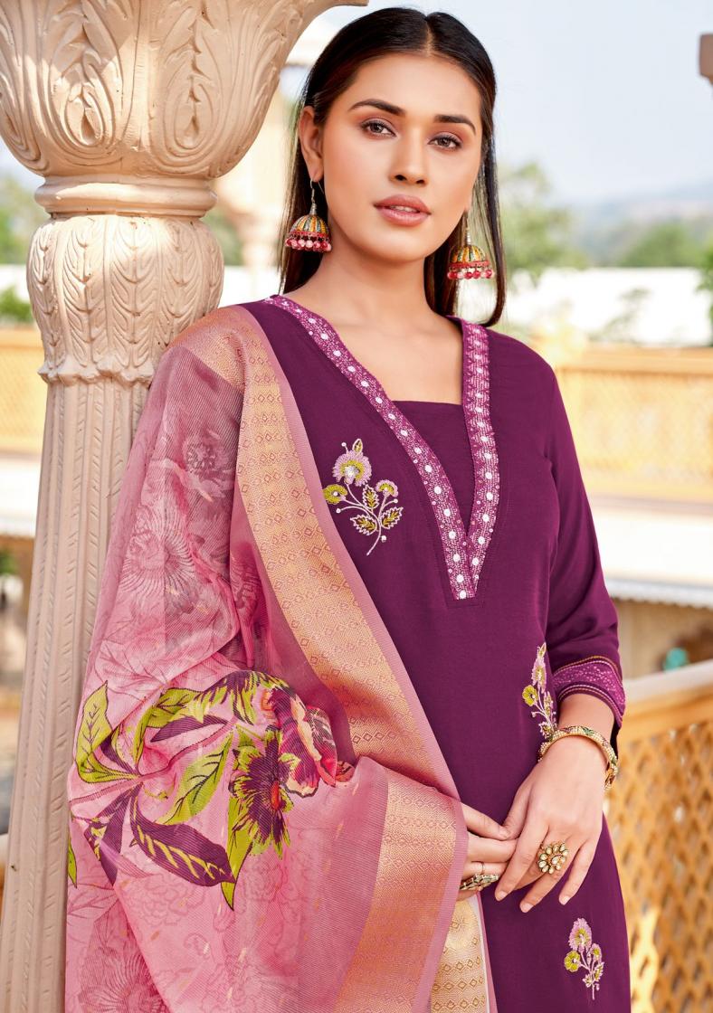 MITTOO AAYUSHI VISCOSE SILK THREAD WORK READYMADE UNIQUE SUITS