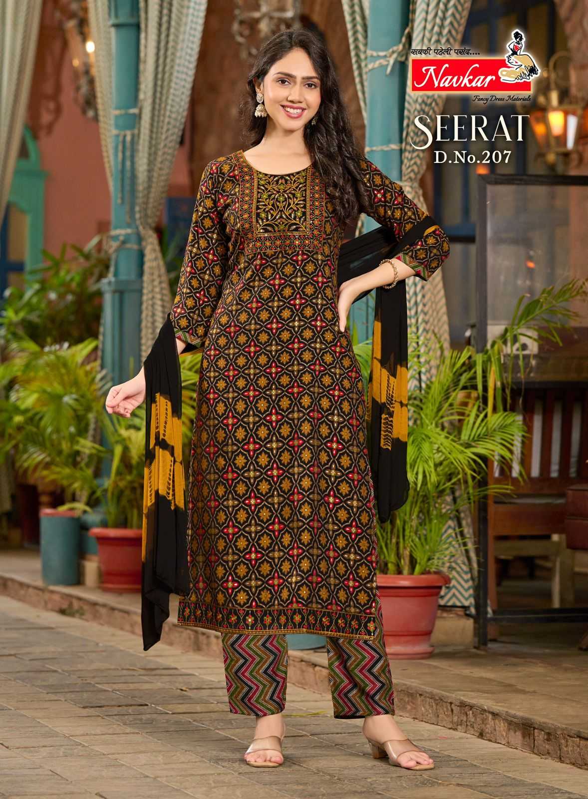 NAVKAR SEERAT VOL 2 CAPSULE RAYON PRINT READYMADE CASUAL 3PCS DRESS