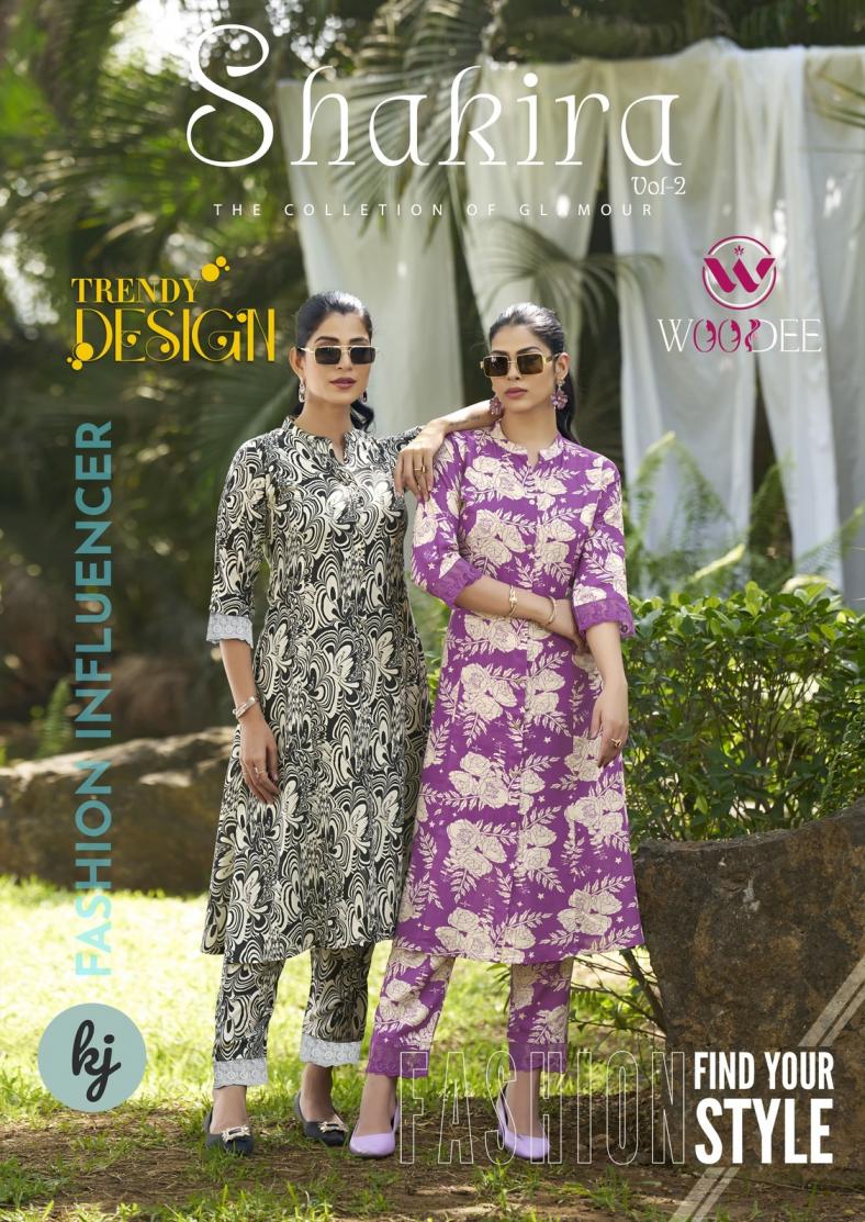 WOODEE SHAKIRA VOL 2 RAYON READYMADE ELEGANCE CO-ORD SETS