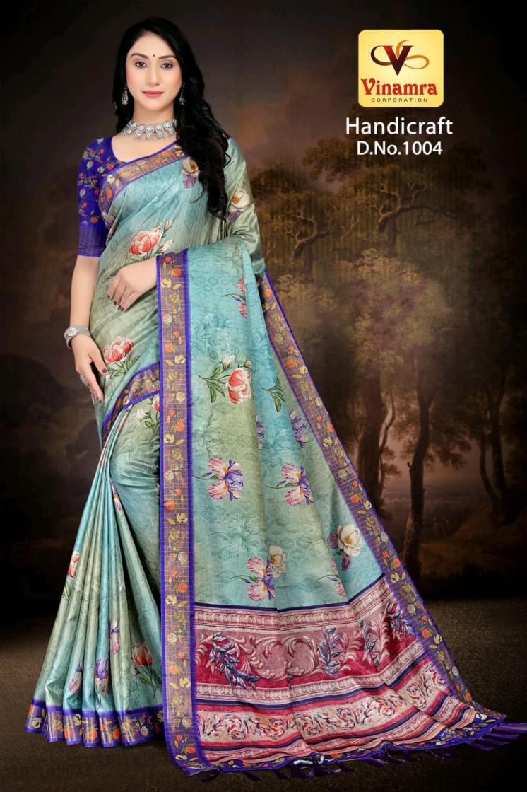 VINAMRA CORPORATION HANDICRAFT VOL 1 GOLD ZARI FASHIONABLE SAREES