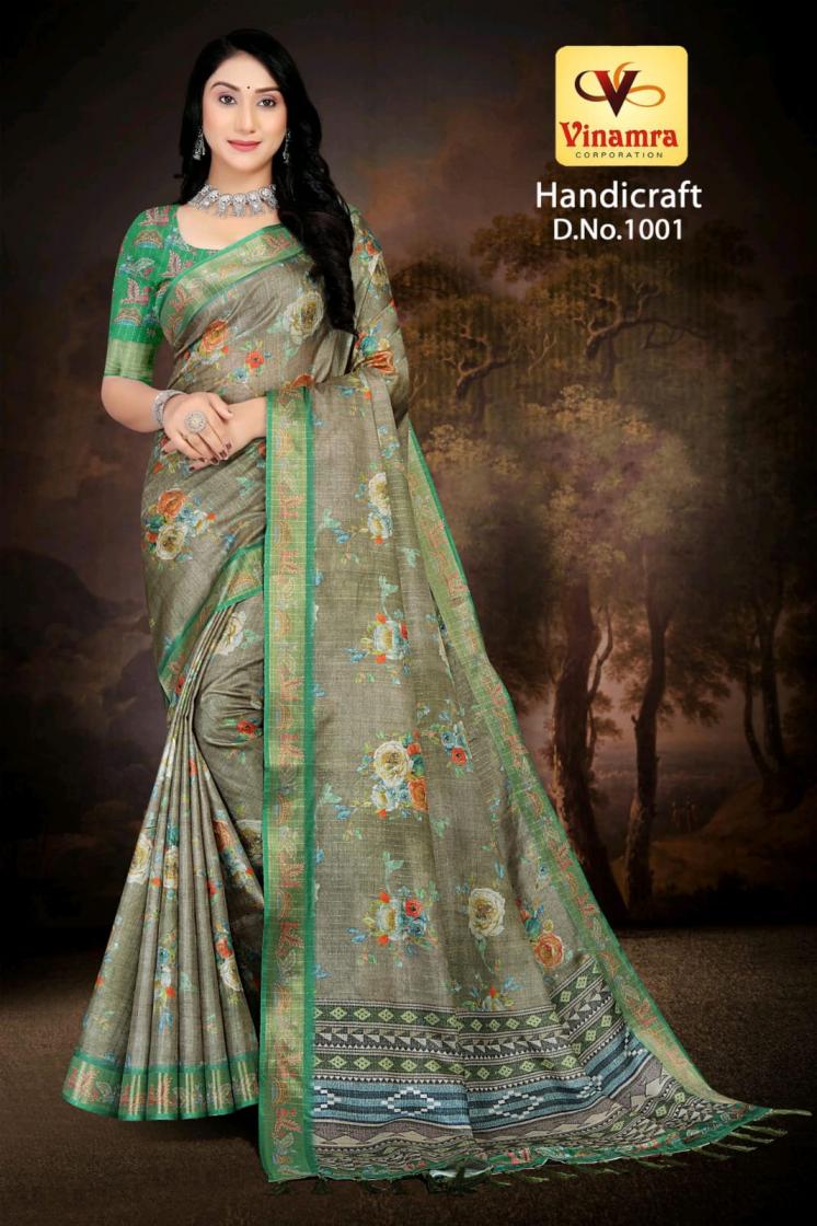 VINAMRA CORPORATION HANDICRAFT VOL 1 GOLD ZARI FASHIONABLE SAREES