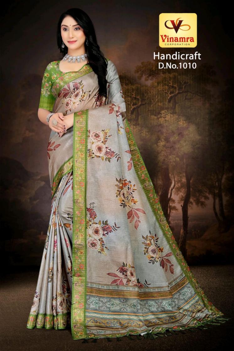VINAMRA CORPORATION HANDICRAFT VOL 1 GOLD ZARI FASHIONABLE SAREES