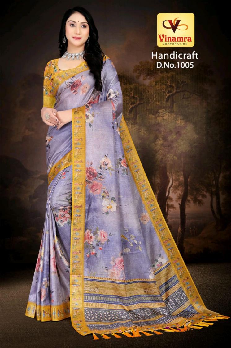 VINAMRA CORPORATION HANDICRAFT VOL 1 GOLD ZARI FASHIONABLE SAREES