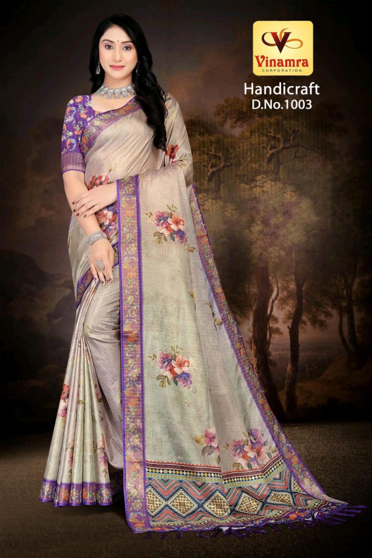 VINAMRA CORPORATION HANDICRAFT VOL 1 GOLD ZARI FASHIONABLE SAREES