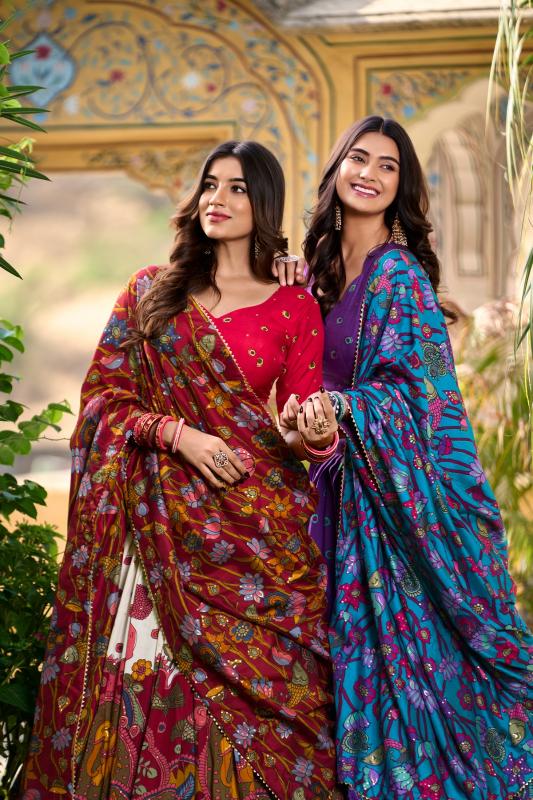 MUSAFIR LNB1219 TUSSAR SILK FESTIVE HALF SAREE STITCH LEHENGA UNSTITCH CHOLI
