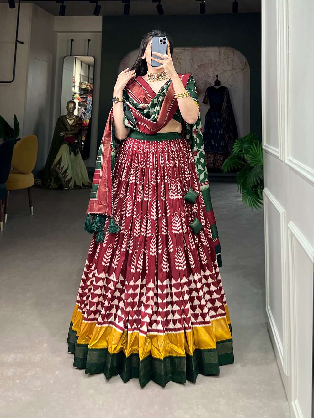 LNB 1200 TUSSAR SILK HALF SAREE READYMADE FESTIVE LEHENGA CHOLI WITH BLOUSE