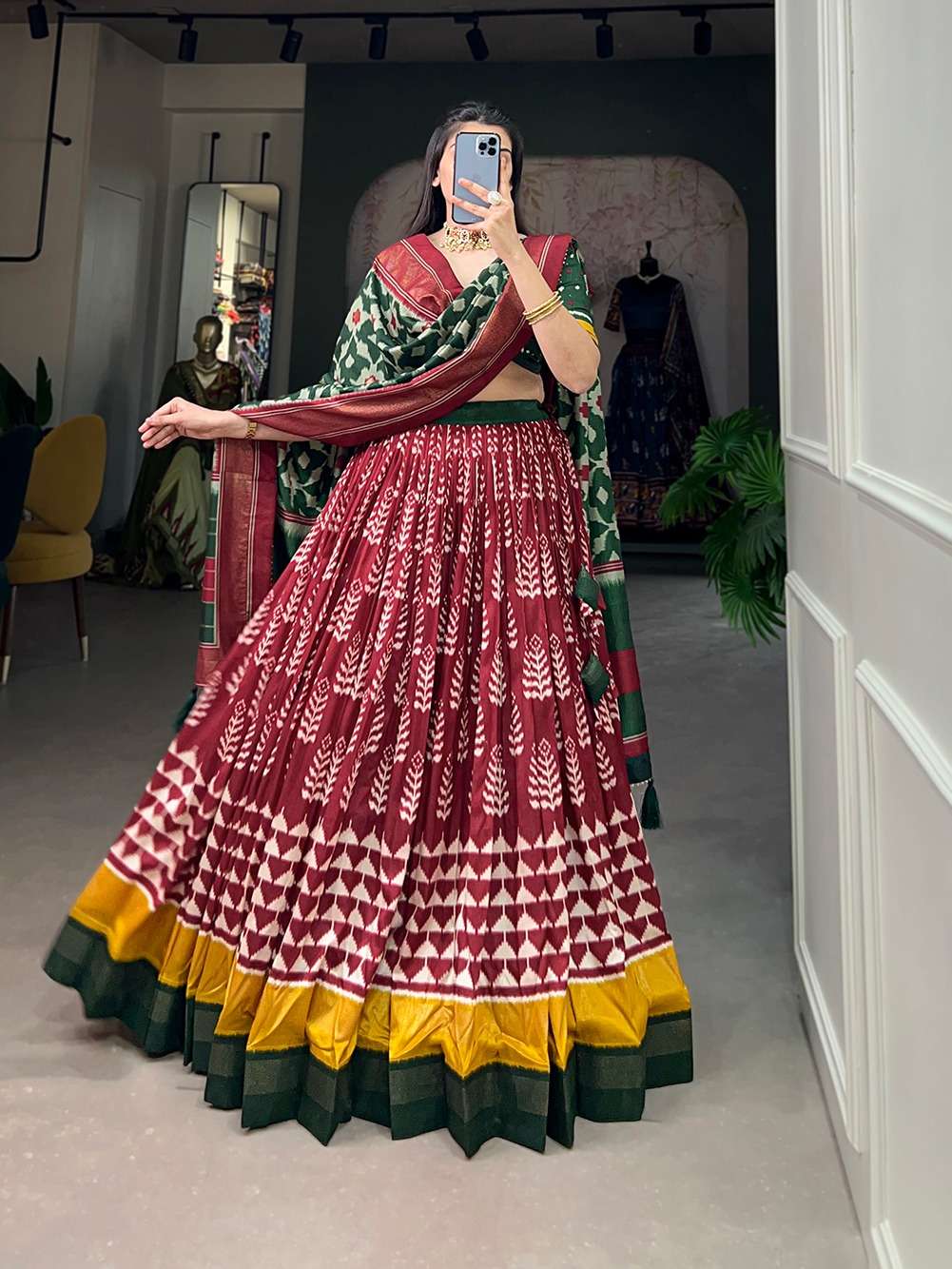 LNB 1200 TUSSAR SILK HALF SAREE READYMADE FESTIVE LEHENGA CHOLI WITH BLOUSE