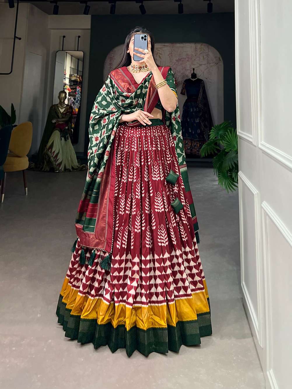 LNB 1200 TUSSAR SILK HALF SAREE READYMADE FESTIVE LEHENGA CHOLI WITH BLOUSE