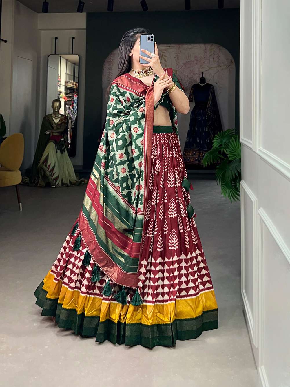 LNB 1200 TUSSAR SILK HALF SAREE READYMADE FESTIVE LEHENGA CHOLI WITH BLOUSE