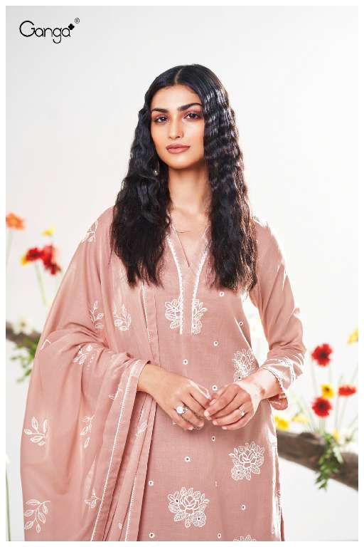GANGA ADELA S3413 WHOLESALE PREMIUM MAL WITH EMBROIDERY WORK DESIGNER SUITS ONLINE