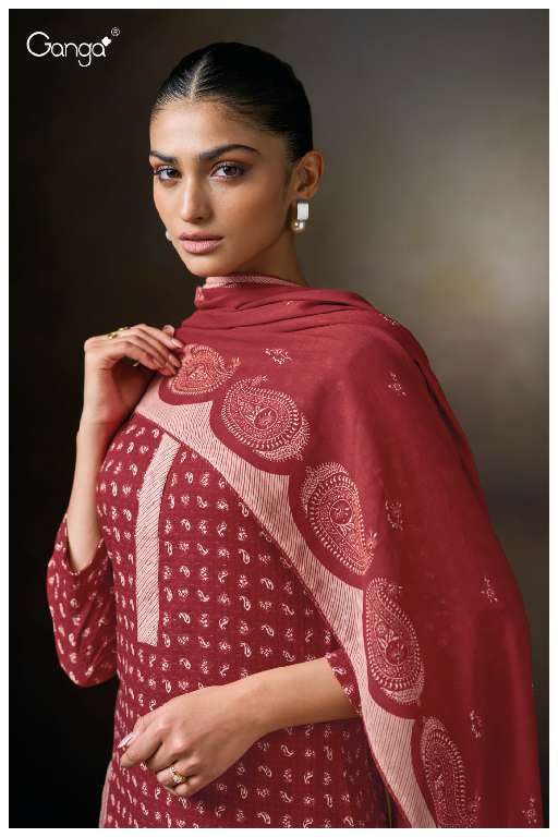 GANGA NATYAH S3463 WHOLESALE PREMIUM COTTON WITH KHADI PRINT DRESS