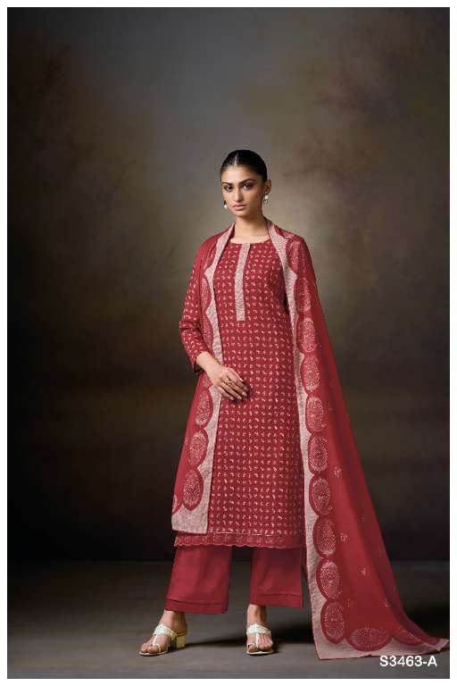 GANGA NATYAH S3463 WHOLESALE PREMIUM COTTON WITH KHADI PRINT DRESS