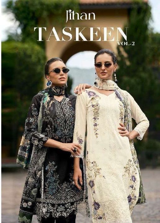 Jihan Taskeen Vol-2 Wholesale Cotton With Self Embroidery Pakistani Style Suits