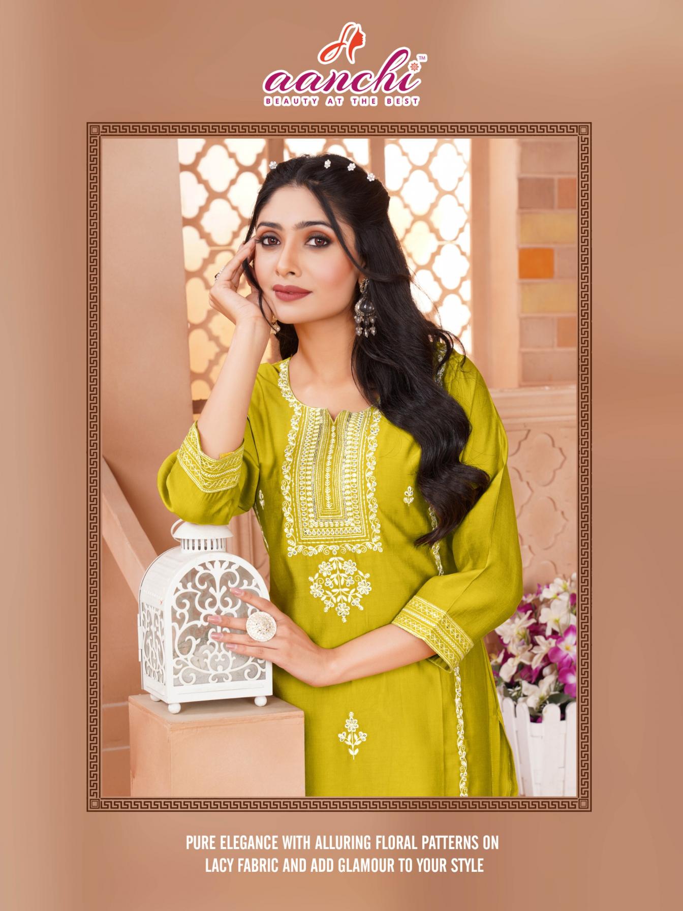 CLASSY BY AANCHI ROMAN SILK READYMADE UNIQUE KURTIS