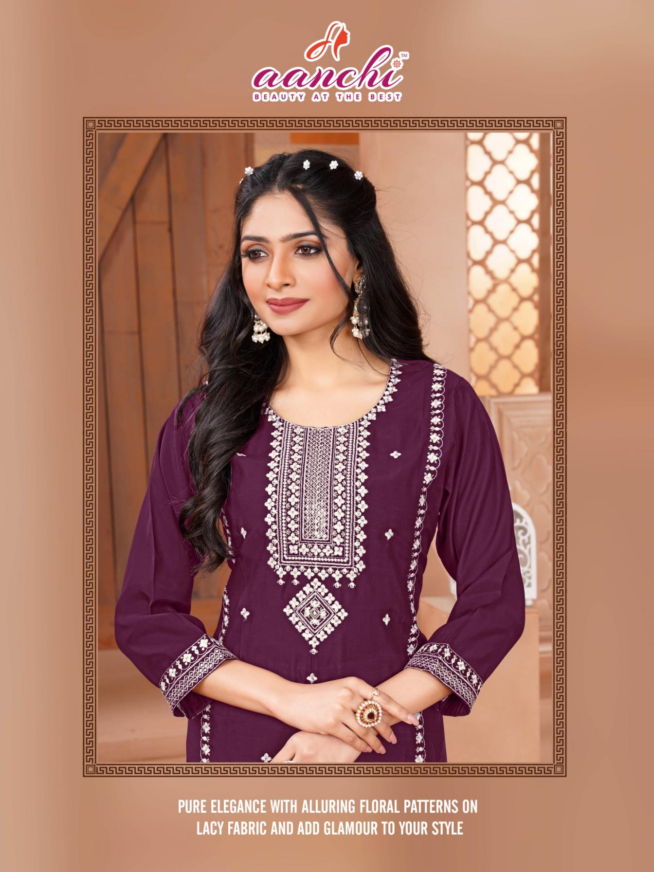 CLASSY BY AANCHI ROMAN SILK READYMADE UNIQUE KURTIS