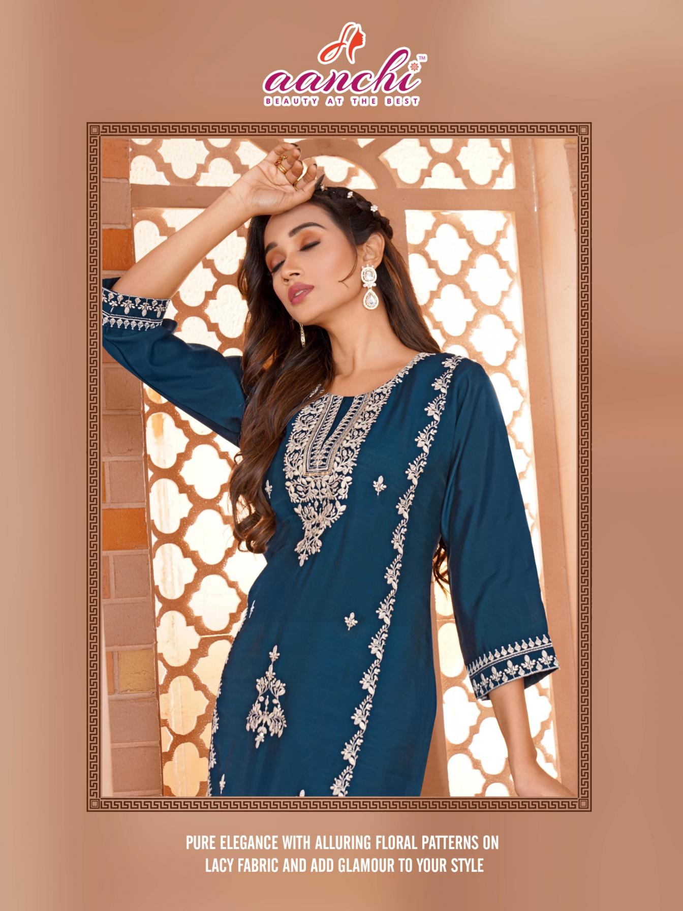 CLASSY BY AANCHI ROMAN SILK READYMADE UNIQUE KURTIS