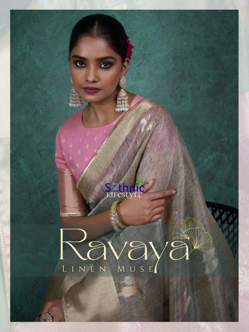 sethnic lifestyle present ravaya party wear linen blend woven sareesethnic lifestyle present ravaya party wear linen blend woven saree