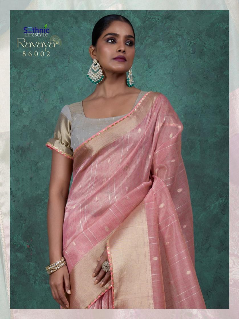 sethnic lifestyle present ravaya party wear linen blend woven sareesethnic lifestyle present ravaya party wear linen blend woven saree