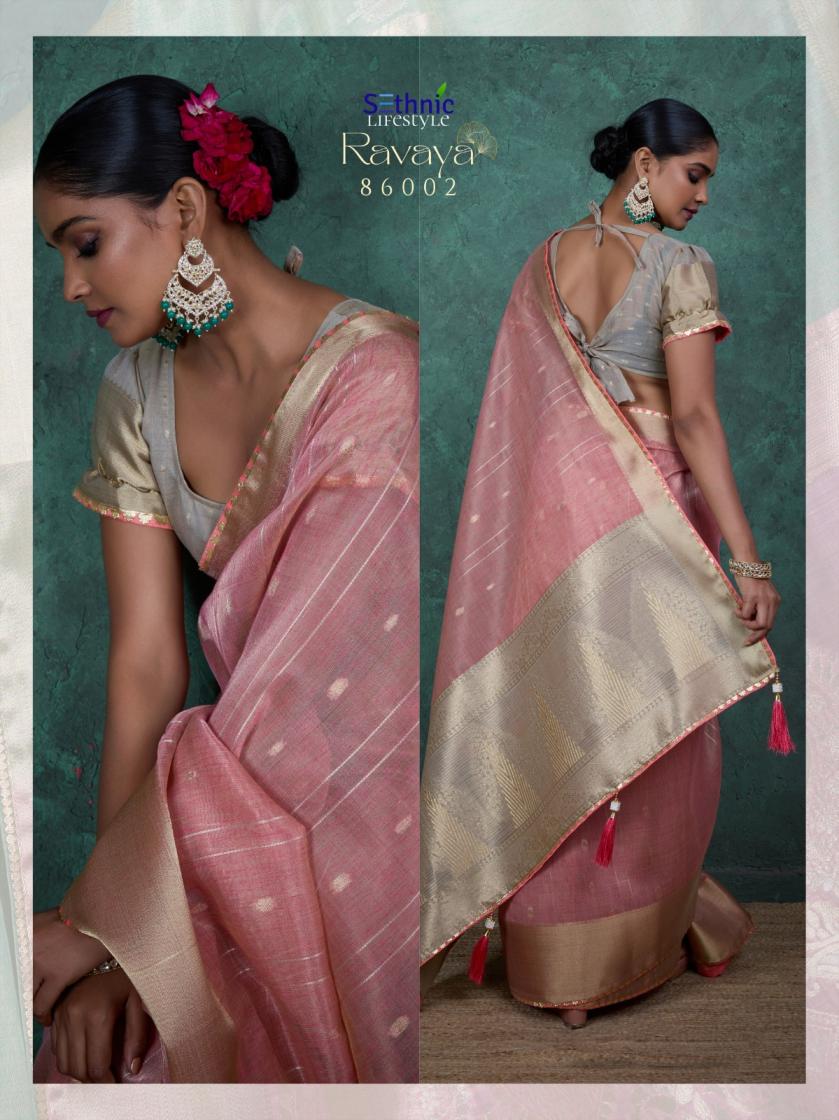 sethnic lifestyle present ravaya party wear linen blend woven sareesethnic lifestyle present ravaya party wear linen blend woven saree