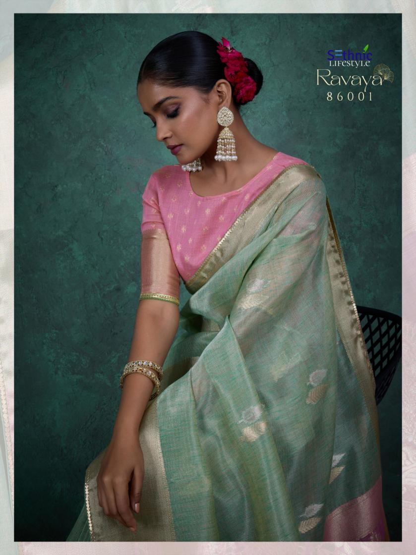 sethnic lifestyle present ravaya party wear linen blend woven sareesethnic lifestyle present ravaya party wear linen blend woven saree