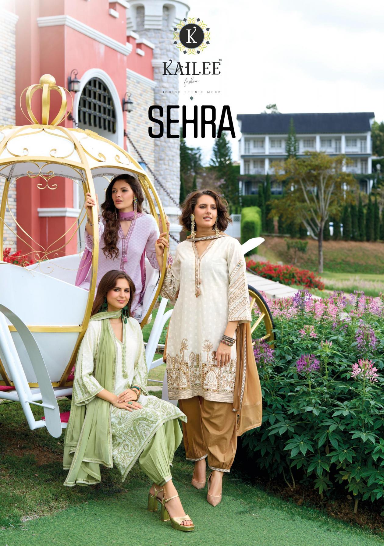 kailee fashion sehra cotton full stitch party wear suits for women