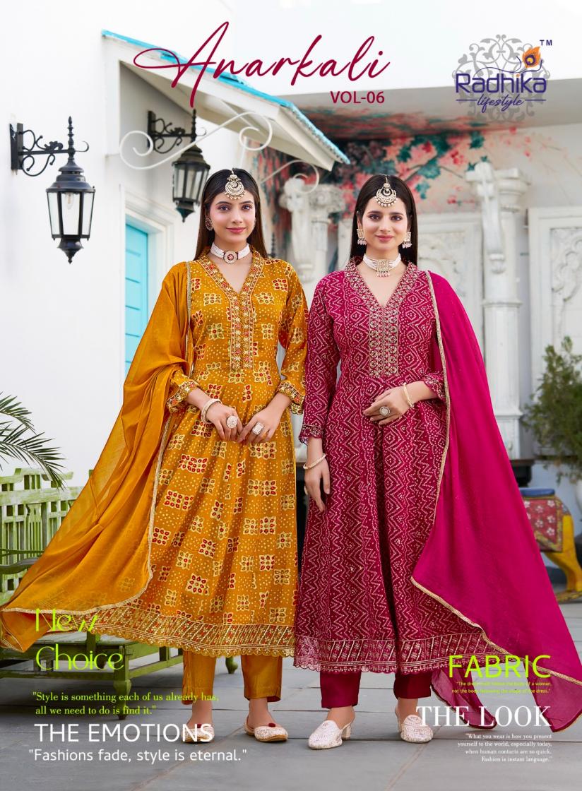 radhika lifestyle launch anarkali vol 6 rayon printed anarkali suit big size available