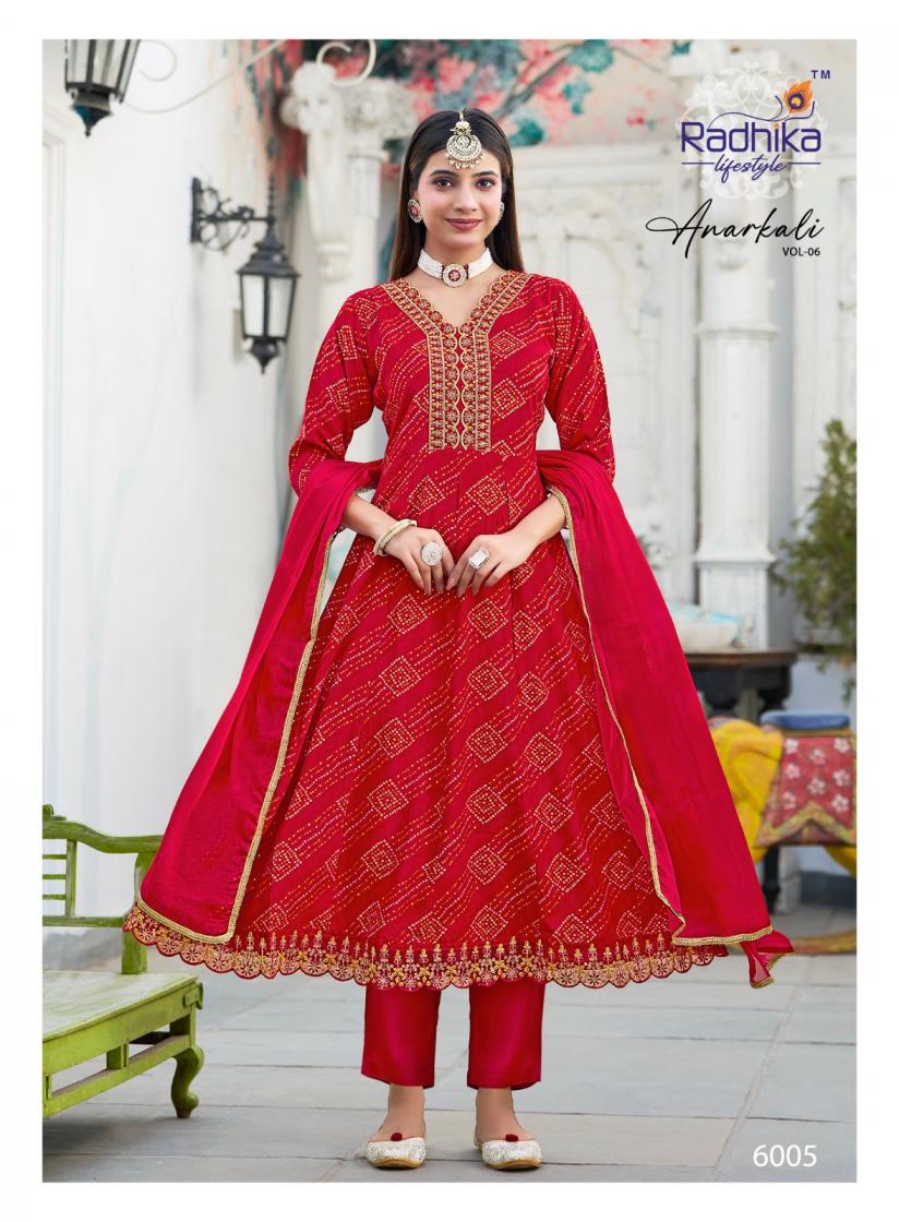 radhika lifestyle launch anarkali vol 6 rayon printed anarkali suit big size available