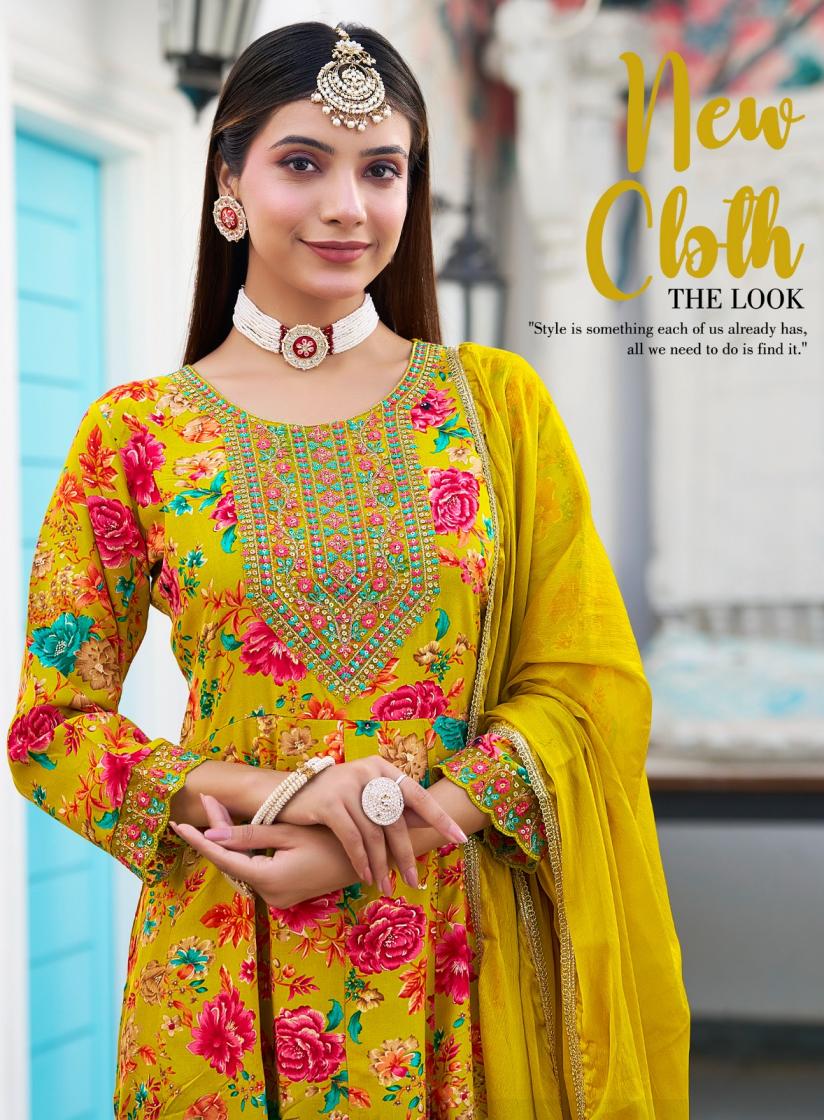 radhika lifestyle launch anarkali vol 6 rayon printed anarkali suit big size available
