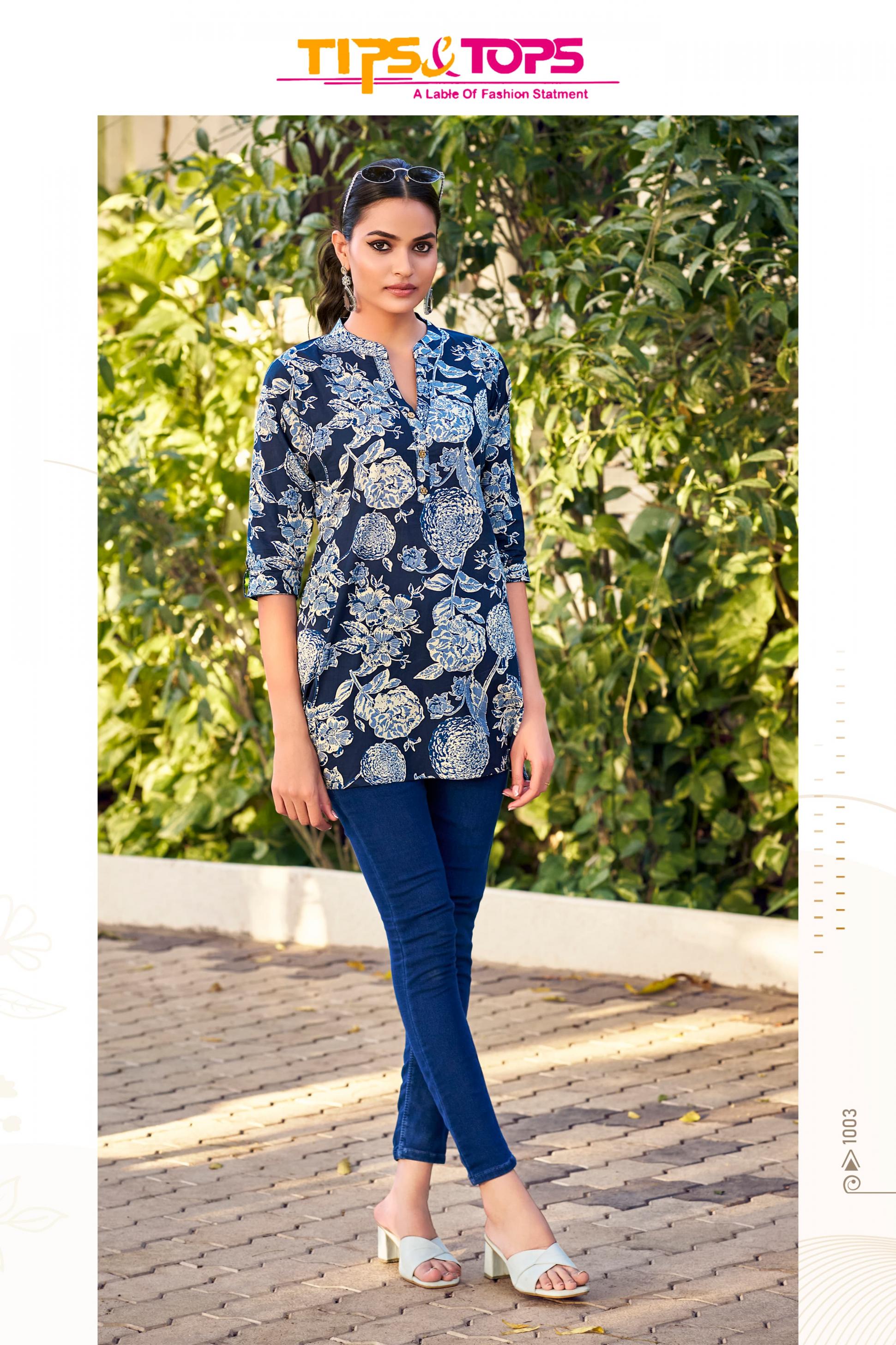 tips And tops launch cotton shorties vol 8 foil printed cotton short kurti