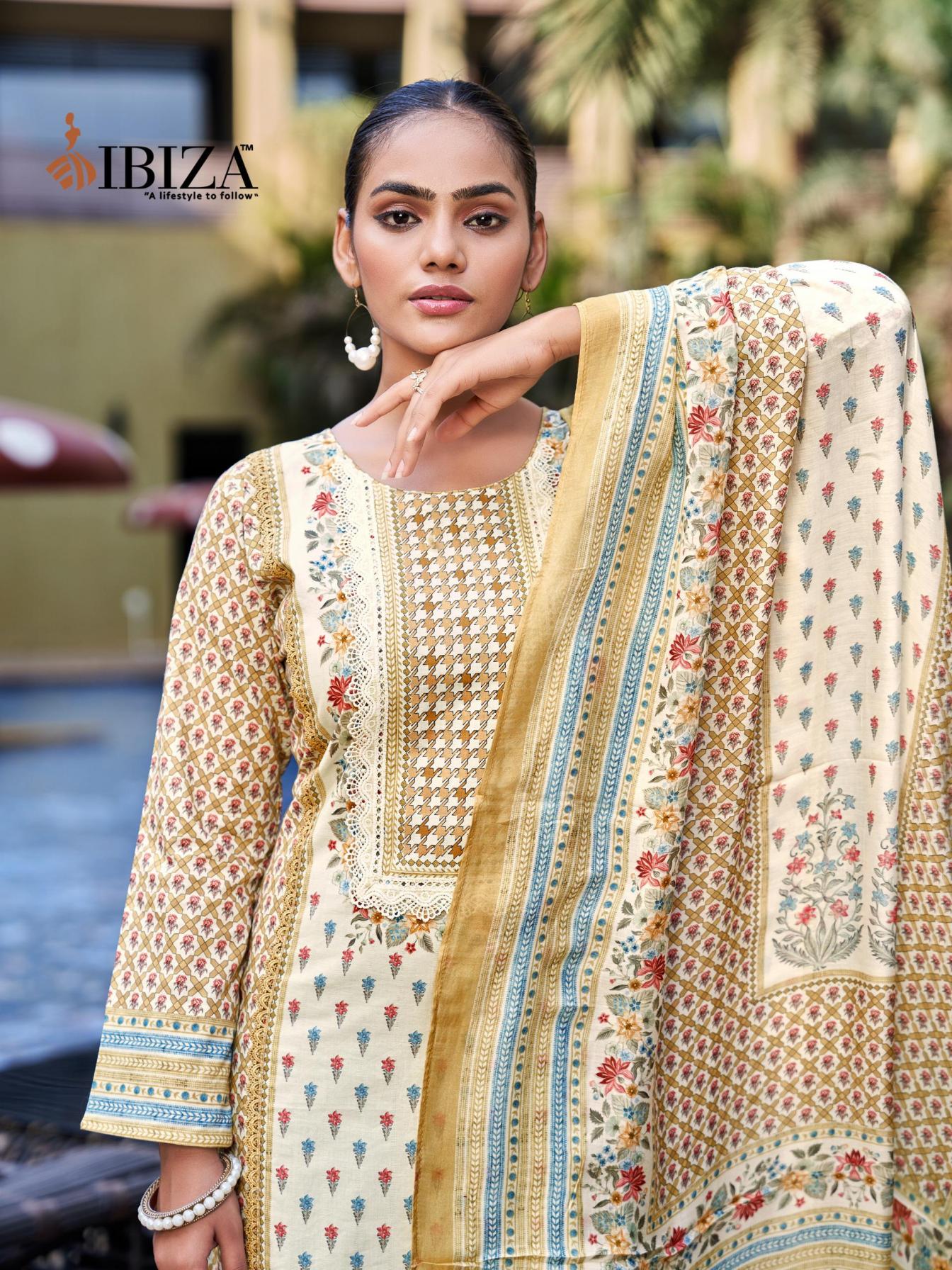 ibiza present royal orchid cotton printed summer special salwar suit