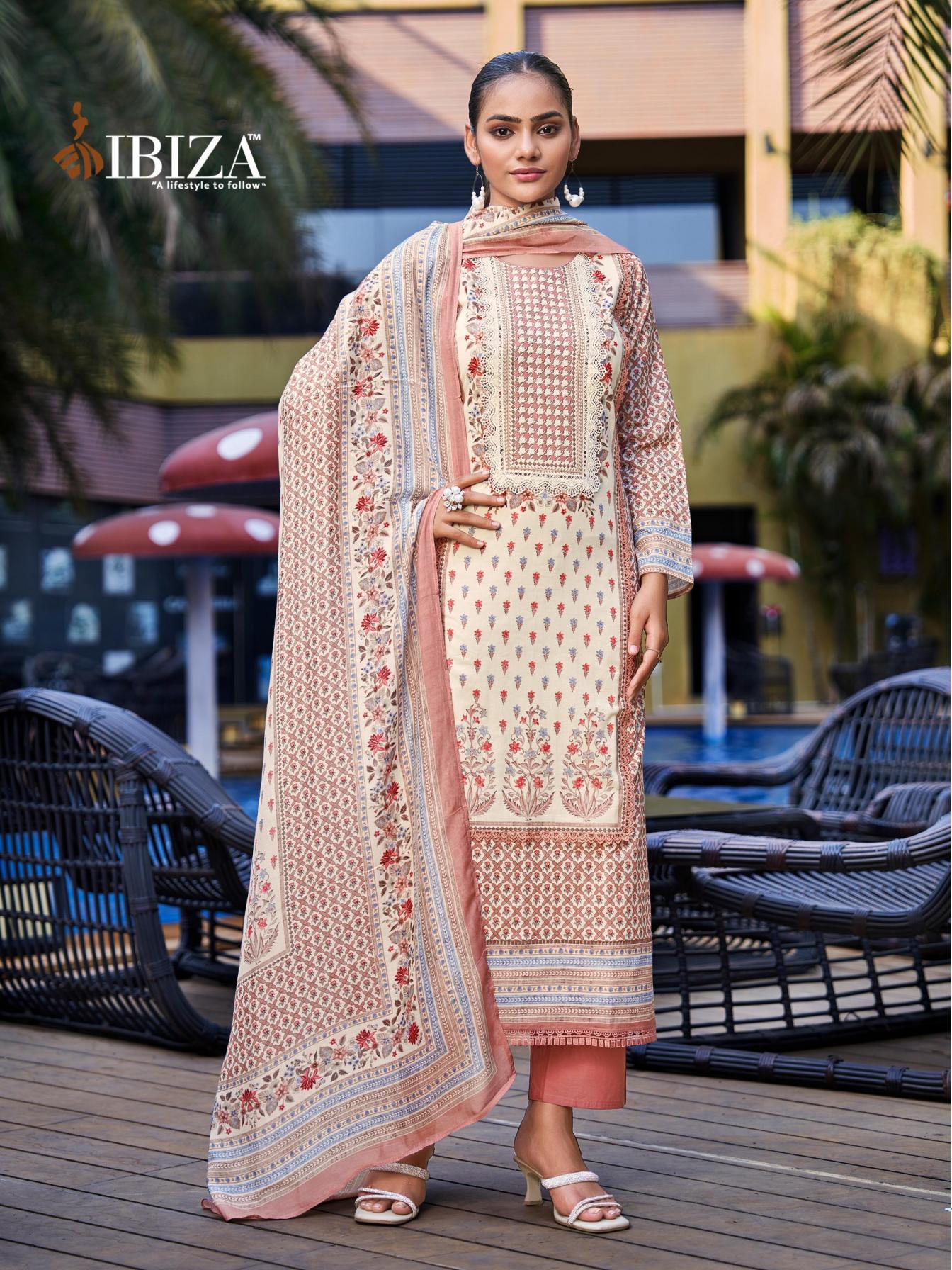 ibiza present royal orchid cotton printed summer special salwar suit
