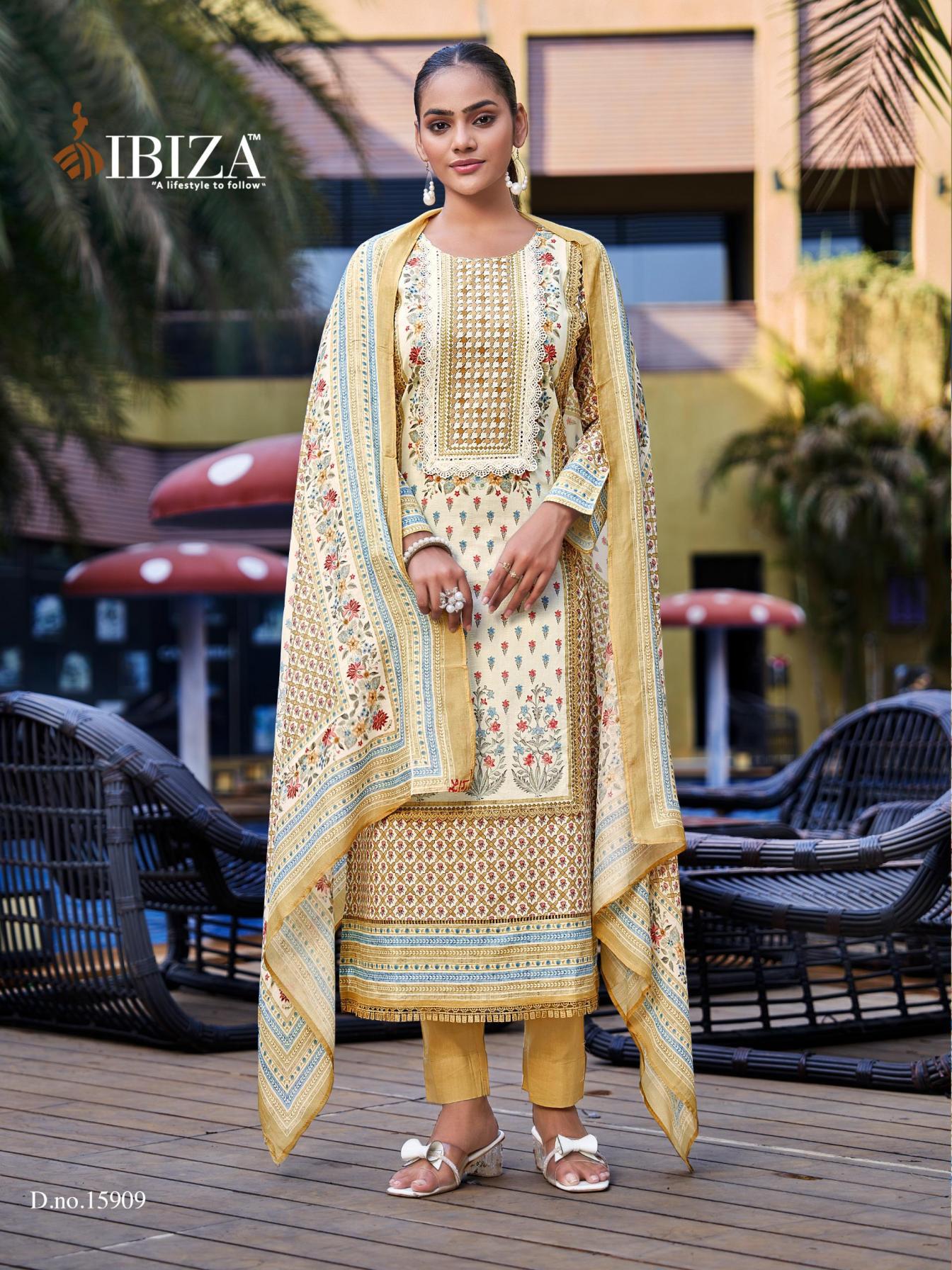 ibiza present royal orchid cotton printed summer special salwar suit