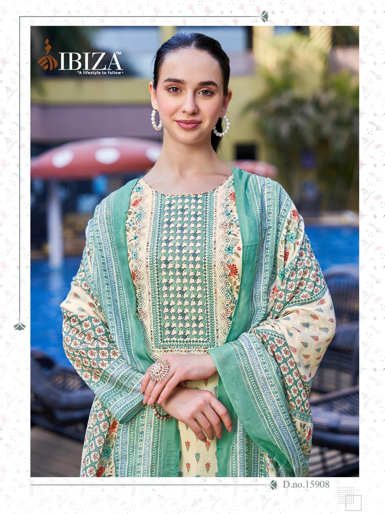 ibiza present royal orchid cotton printed summer special salwar suit