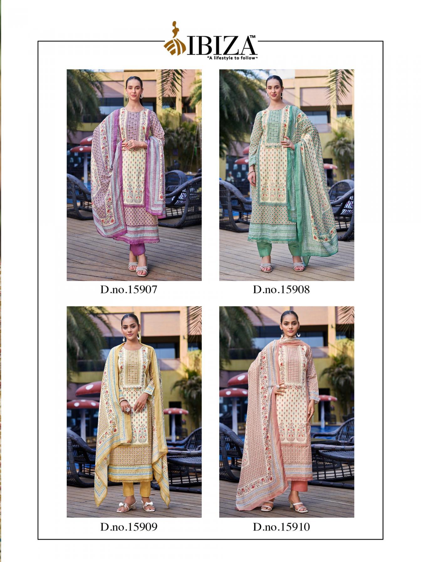ibiza present royal orchid cotton printed summer special salwar suit
